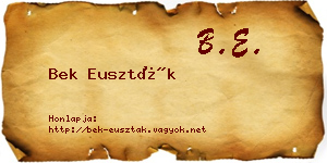 Bek Euszták névjegykártya